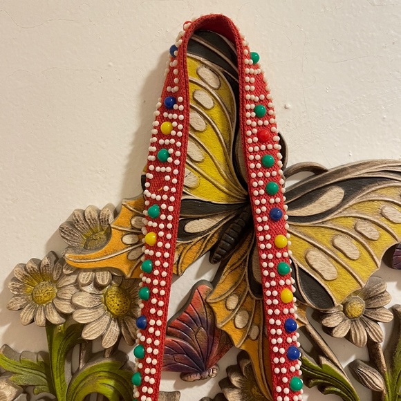 *VINTAGE* Groovy 70's plastic beaded shoulder bag with fringe! ADORABLE! - Picture 4 of 14